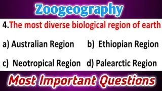 Zoogeography MCQs 1 : Most Important Questions