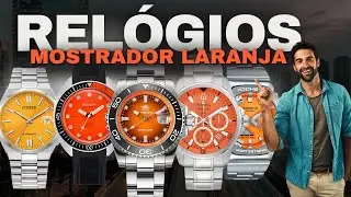 Rel&oacute;gio Masculino Com Mostrador Laranja - Para Todos os Bolsos