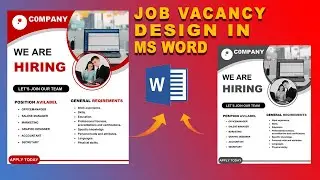 Job vacancy advertisement design in ms word || How to make job advertisement poster