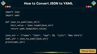 How to Convert JSON to YAML