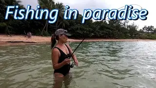 Fishing and snorkeling in paradise | Kauai, Hawaii | Beach, Ocean | Island family vlog | GoPro Hero7