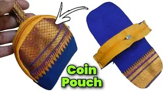 SUPER EASY😍 Cute coin pouch cutting and stitching/ Pouch making at home/Zipper pouch/bag making #diy