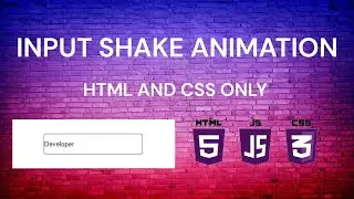 CSS Input shake animation tutorial || css validation || Free web tutorials