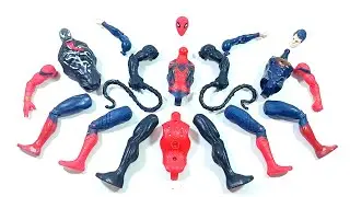 AVENGERS ASSEMBLE TOYS, Monster venom vs Red-spiderman vs Super-man 