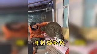 今天我们在家自制猫抓板，零成本又耐用