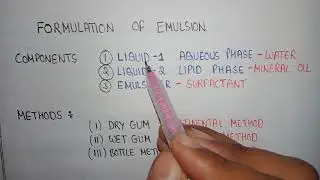 Dry gum method in emulsion | formulation of emulsion | coarse dispersion physical pharmaceutics