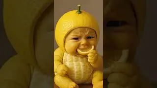 Lemon baby eating #BabyLemon #FruitBaby #OddlySatisfying #ASMRShorts