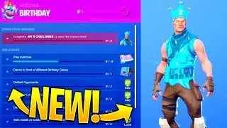 *LEAKED* Fortnite Birthday Challenges..! *FREE REWARDS* (Birthday Jonesy Skin)