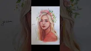 TWICE Mina Watercolor Fanart #mina #twice #j&eacute;linn #watercolorart #twicemina