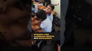 #Students turn #classroom objects into instruments, creating viral dhol-tasha beats | #shorts