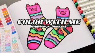 Color with me (ASMR) Cute & Groovy by Coco Wyo using Ohuhu markers