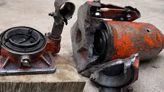 Severely damaged bottle jack restored by hand | Old jack new life