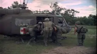 A MEDEVAC helicopter rescues wounded soldiers during operation Wahiawa in Cuchi, ...HD Stock Footage