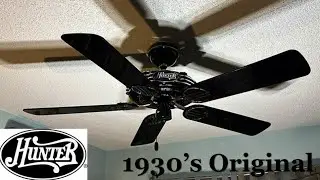 52&rdquo; Hunter 1930&rsquo;s Original ceiling fan (Black)(without the light kit, 2026 Remake)