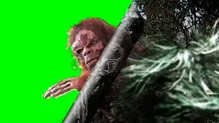 Bigfoot Creeping Away - Green Screen