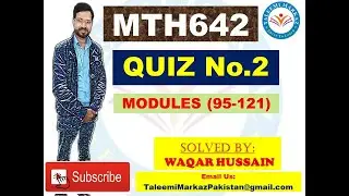 MTH642 quiz no 2 solution by taleemi markaz