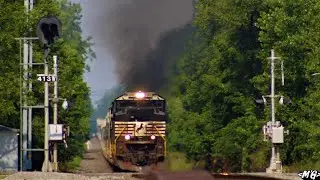 EMDs Roll Coal on Loaded Sand Train