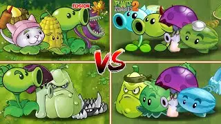 PVZ  FUSION VS PVZ 2 - 4 Plants Team Vs  Zombie Team - p45 - Who will win ?#pvz #plantsvszombies