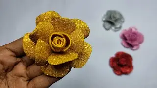 Special Valentine's Rose Flower Making with Glitter Foam Sheet Craft by SmirchS