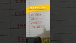 𝙏𝙧𝙮 𝙩𝙝𝙞𝙨 #shorts #maths #mathstricks #addition #solve