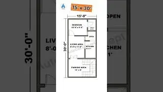 15x30 Small house design | 15 by 30 House Plan #shorts #homedesign #homeplan #architecture