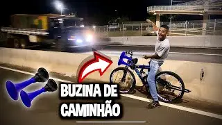 Buzinei pra ver as reações dos caminhoneiros com buzina de caminhão na bike