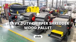 Heavy duty chipper shredder for wood pallet, biomass waste shredding recycling machine manufacturer