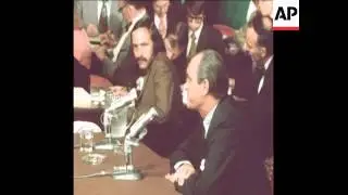SYND 3-8-73  FORMER CIA CHIEF, RICHARD HELMS, SPEAKS AT THE SENATE WATERGATE COMMITTEE