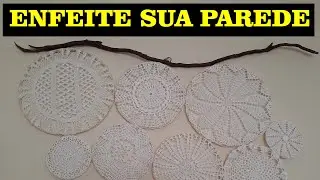 ENFEITE DE PAREDE COM TOALHA DE CROCHÊ