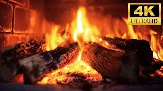 🔥 Relaxing Fire Sounds - The BEST Burning Fireplace with Crackling Fire Noise 7 HOURS Fireplace 4K