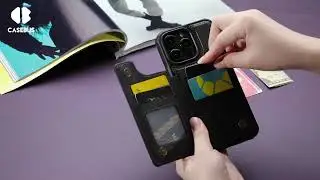 Casebus Leather Flip Folio Phone Wallet Case, Magnetic Snap & RFID Blocking Card Slots