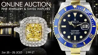 Fine Jewellery & Swiss Watch Timed Then Live Online Auction, January 26-29th, 2023