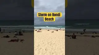 Storm on Bondi Beach ☔️#australia #sydney #bondibeach #beach #storm #weather #rain #travel #fyp