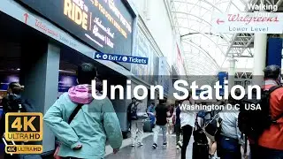 Union Station 4k - Virtual Walking Tour | Washington D.C USA | Bus Train Station #dc #usa #asmr