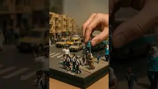 City Street Diorama with School Kids #minifigurelife #miniatureart #tinyworld #diorama #citylife