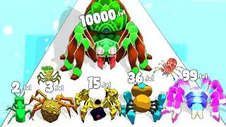 Spider Insect Evolution Run 3D - Level Up Satisfying ASMR Spider Run Game (Max Level Gameplay)