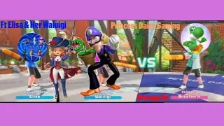 Nintendo Switch Sports Braxton Hill Loses To Elisa And Waluigi In Chambara (Revenge) 