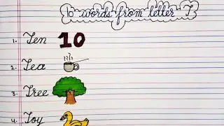 10 Words from Letter T | Easy T Words with Pictures | Alphabet Learning