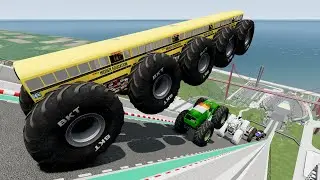 Monster Trucks Freestyle And High Speed Jumps, Crashes #066 | BeamNG Drive | Bmng FreeDom