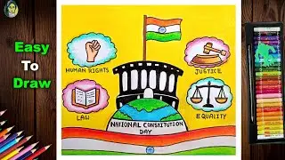 National Constitution Day drawing Easy | How To Draw National Constitution Day Poster | Law Day