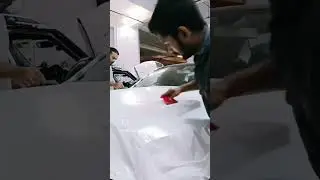 Mercedes Benz C220d Getting Wrapped With Satin White Wrap | #satin #wrap #shorts #trending #viral