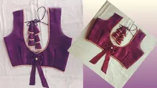  How to make Blouse neck design || new bow neck blouse design /cutting and stitching  