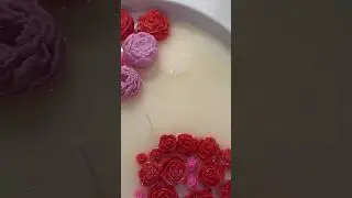 DIY Valentine&rsquo;s Day candle! 🌹 #asmr #satisfying #diy #candle #diycandle