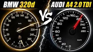 BMW 320d vs Audi A4 2.0 TDI | Acceleration Test