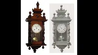 #1923 Antique Mechanical Wooden Wall Clock by Gebr&uuml;der #Junghans from #BlackForestClock #tiktokclock