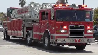 Long Beach Fire Dept. Truck 7 (Reserve) Responding 8/14/2025