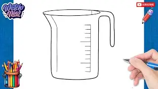 How to draw Measuring Cup - Kitchen Utensils Drawing