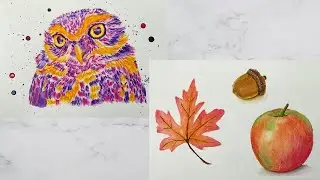 Playing With Colorful Water Markers & fall Watercolors, Smart Art Box Sept 2021