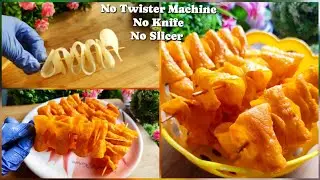 No Twister Machine, No Knife, No Slicer,  Homemade Spiral Potato Recipe|Spiral Potato|Potato Twister