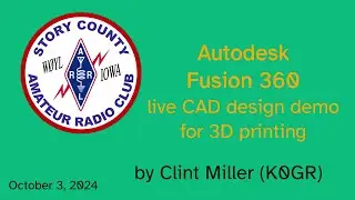 2024-10-02 Autodesk Fusion 360 live CAD Design demo for 3D printing